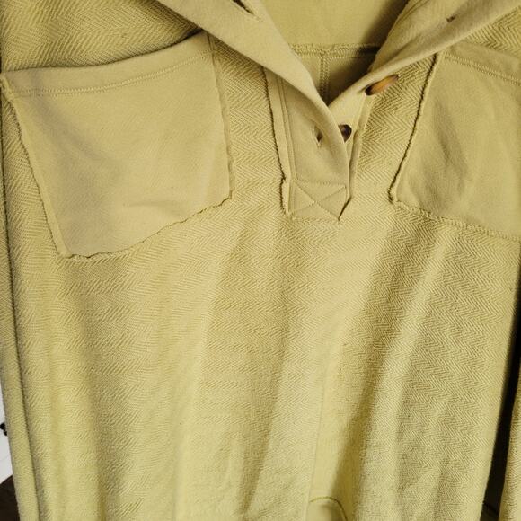 American Eagle AE Women's Large Textured Henly Sweatshirt Green Shirt - Picture 9 of 9